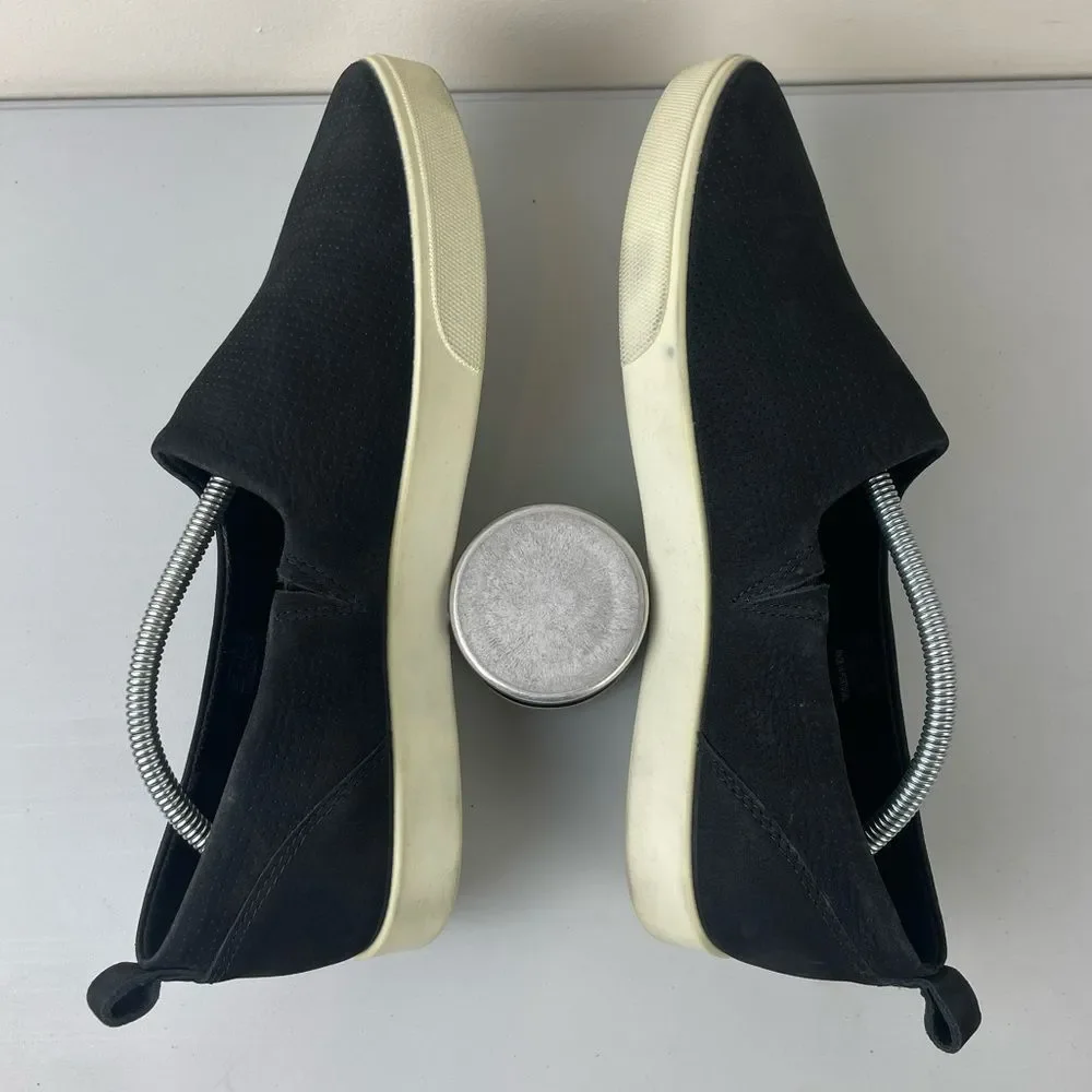 Ecco Gillian Slip On Sneaker Shoes Women’s Size 10 41 Black Suede Perforated - Picture 9 of 9
